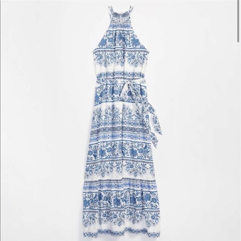 Loft Garden Halter Maxi Dress xs